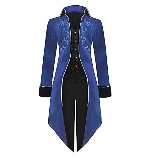 PODOLIXIA Halloween Kostüm Frack Jacke Damen Steampunk Gothic Retro Jacke Mittelalter Viktorianischer Smoking Fasching Party Cosplay Kostüme Langarm Faschingskostüme Frauen Kostüme für Erwachsene von PODOLIXIA