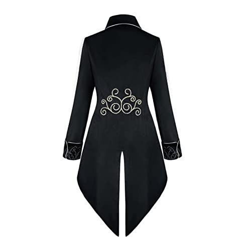 PODOLIXIA Halloween Kostüm Frack Jacke Herren Steampunk Gothic Retro Jacke Mittelalter Viktorianischer Smoking Fasching Party Cosplay Kostüme Longsleeve Faschingskostüme Männer Kostüme für Erwachsene von PODOLIXIA