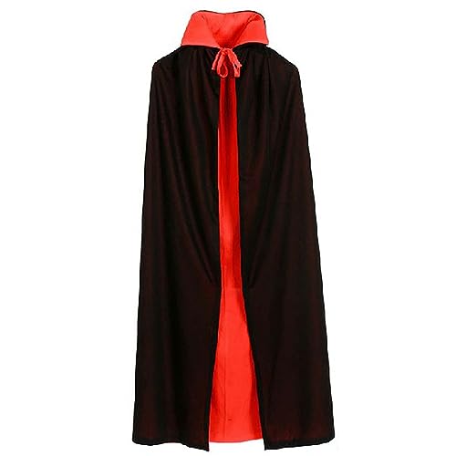 PODOLIXIA Umhang Unisex mit Kapuze Halloween Kostüm Retro Lang Cape Vampir Hooded Cosplay Doppel Umhang Fasching Maskerade, Party, Cosplay-Kostüme Steampunk Gothic Faschingskostüme für Erwachsene von PODOLIXIA