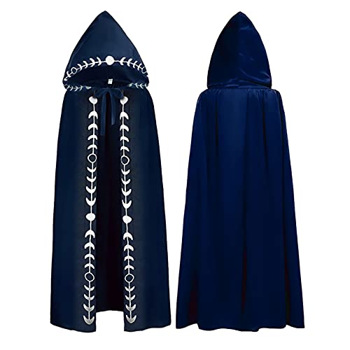 PODOLIXIA Umhang Unisex mit Kapuze Halloween Kostüm Vintage Lange Cape Hexen Jedi Vampir Hooded Cosplay Umhang Fasching mit Stickerei Cosplay-Kostüme Gothic Steampunk Faschingskostüme für Erwachsene von PODOLIXIA