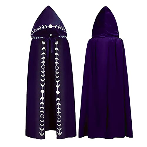 PODOLIXIA Umhang Unisex mit Kapuze Halloween Kostüm Vintage Lange Cape Hexen Jedi Vampir Hooded Cosplay Umhang Fasching mit Stickerei Cosplay-Kostüme Gothic Steampunk Faschingskostüme für Erwachsene von PODOLIXIA