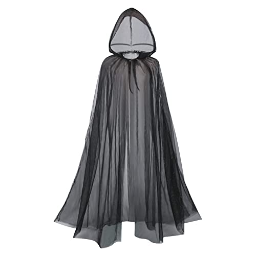 Umhang Damen mit Kapuze Halloween Kostüm Vintage Lange Cape Hexen Jedi Vampir Hooded Cosplay Umhang Fasching Maskerade, Party, Cosplay-Kostüme Steampunk Gothic Faschingskostüme für Erwachsene von PODOLIXIA