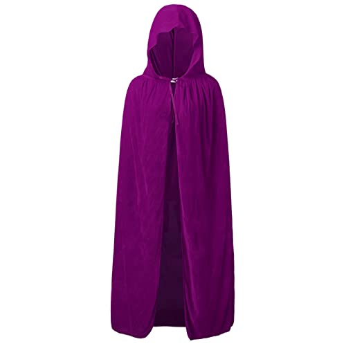 Umhang Unisex mit Kapuze Halloween Kostüm Retro Lange Cape Hexen Jedi Vampir Hooded Cosplay Umhang Karneval Maskerade, Party, Cosplay-Kostüme Steampunk Gothic Faschingskostüme für Erwachsene von PODOLIXIA