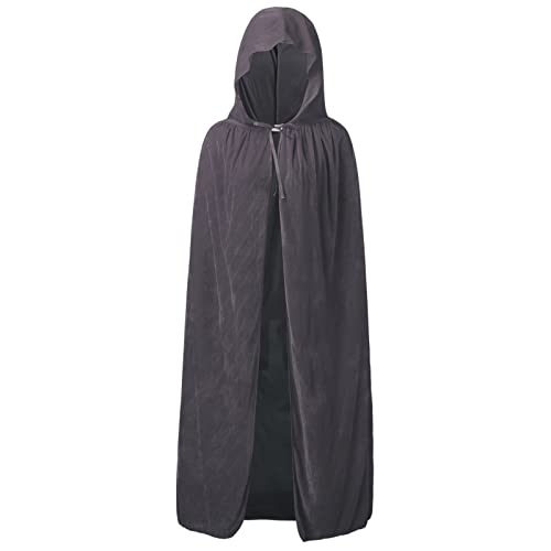 Umhang Unisex mit Kapuze Halloween Kostüm Retro Lange Cape Hexen Jedi Vampir Hooded Cosplay Umhang Karneval Maskerade, Party, Cosplay-Kostüme Steampunk Gothic Faschingskostüme für Erwachsene von PODOLIXIA