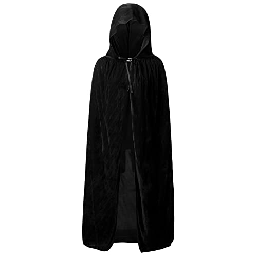 Umhang Unisex mit Kapuze Halloween Kostüm Retro Lange Cape Hexen Jedi Vampir Hooded Cosplay Umhang Karneval Maskerade, Party, Cosplay-Kostüme Steampunk Gothic Faschingskostüme für Erwachsene von PODOLIXIA