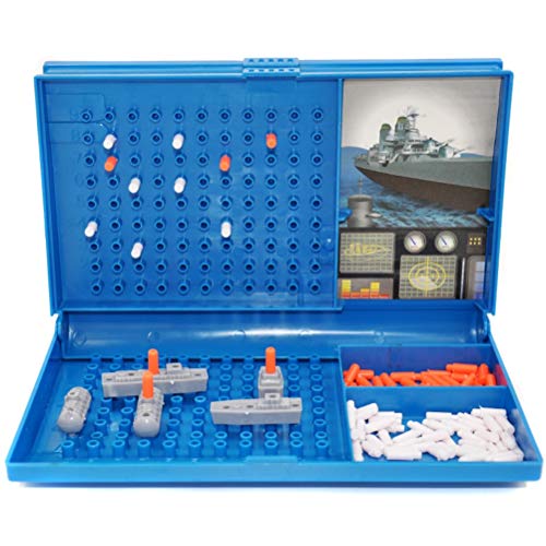 Marineschlacht-Brettspiel, Lustiges und Spannendes Strategiespiel für ab 7 Jahren, Größe 13 X 15 X 23,5 cm, 1 Set (Blue) von POENVFPO