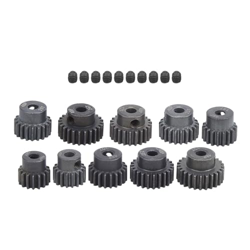 POENVFPO 10-teiliges RC-Motorgetriebe, 48P Stahl 16T Bis 25T Motorgetriebe-Ritzel-Upgrade-Teile für 1/8 1/10 Bürstenloser Motor von POENVFPO