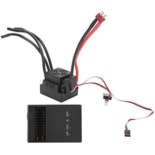 POENVFPO 120A RC Brushless ESC, Sensorloser RC ESC Leistungsstarker Bürstenloser Regler mit Gasannahme und Programmierkartensatz für 1/8 1/10 RC-Autos von POENVFPO