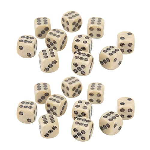 POENVFPO 16 Mm Weißer Perlenkreis Punkte Würfel für Tischspiele und Mathematikunterricht, 20, Kompakt und Klar Zum Lesen POENVFPO 16 Mm Weißer Perlenkreis Punkte Würfel für Tischspiele und Mathematikunterricht, 20, Kompakt und Klar Zum Lesen von POENVFPO