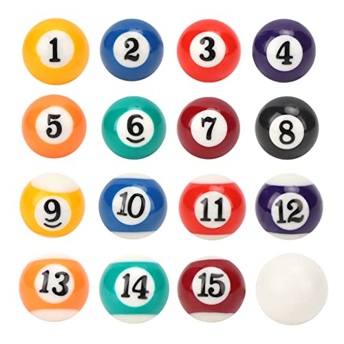 POENVFPO 16PCS Billard Ball, 2,5 cm Mini Billard Ball Harz Tisch Billardtisch Bälle für Billard Ball Spielzeug von POENVFPO