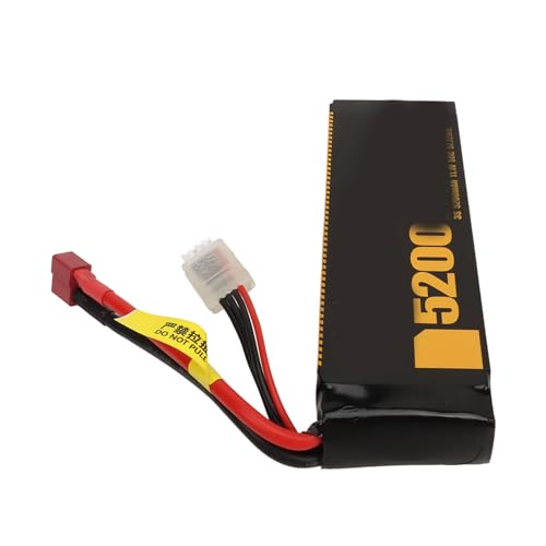 POENVFPO 2 Packungen 3S 11,1 V RC Lipo-Akku 5200 MAh mit XT60 T-Stecker für Ferngesteuertes Auto, LKW, Hubschrauber, Flugzeug, Drohne, Boot (T-Stecker) von POENVFPO