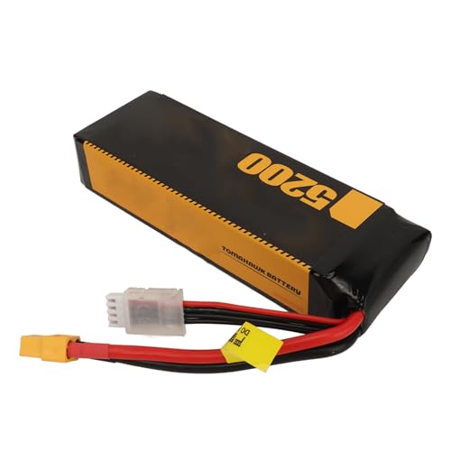 POENVFPO 2 Packungen 3S 11,1 V RC Lipo-Akku 5200 MAh mit XT60 T-Stecker für Ferngesteuertes Auto, LKW, Hubschrauber, Flugzeug, Drohne, Boot (XT60) von POENVFPO