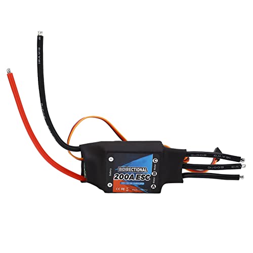 POENVFPO 200A Bürstenloser ESC, 5V 3A BEC, Elektronischer Geschwindigkeitsregler, Bidirektionaler ESC für RC-Autos, RC-Boote, Unterwasserstrahlruder Usw von POENVFPO