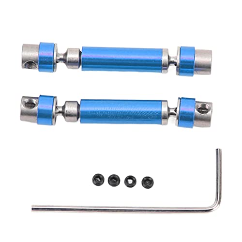 POENVFPO 2PCS Crawler Vorne Hinten Mitte Antriebswelle, Aluminium Legierung Rc Auto Getriebe Welle Teile für FMS 1/24 FCX24 (Blue) von POENVFPO