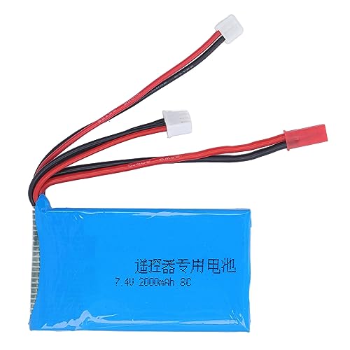 POENVFPO 2er-Pack 7,4 V 2000 MAh 2S RC Lithium-Akku für Spektrum DX6e DX6 DX8 Sender von POENVFPO