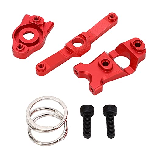 POENVFPO 3PCS RC-Lenkbaugruppe, Hochfeste Aluminiumlegierungs-Lenkkurbel-Upgrade-Teile für 1/16 RC-Autos (Rot) von POENVFPO