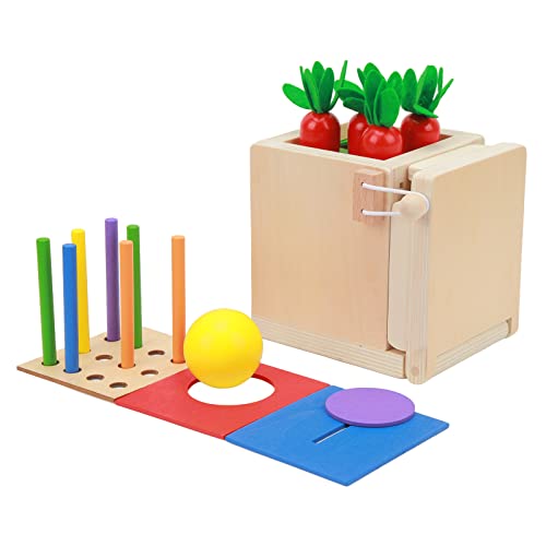 POENVFPO 4 in 1 Box Stick Karotte Ernte Spiel Montessori Spielzeug, Interessante Bälle Matchstick Farbe Ball Drop Spiel Lernspielzeug von POENVFPO