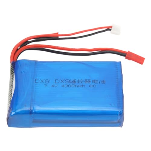 POENVFPO 4000 MAh 7,4 V 8C Sender-Fernbedienungsbatterie, Wiederaufladbarer Ersatzakku für Spektrum TX Sender DX8 DX9 von POENVFPO