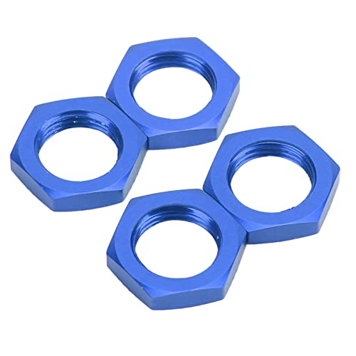 POENVFPO 4PCS 17mm Rad-Sechskant-Nabenmutter, RC-Auto-Rad-Sechskant-Nabenmutter Aluminiumlegierungs-Rad-Sechskant-Nabenmutter für 1/8 RC-Auto mit Langer Lebensdauer (Blue) von POENVFPO