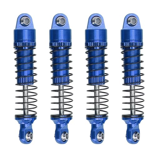 POENVFPO 4PCS RC-Stoßdämpfer-Dämpfer, 50-mm-RC-Ersatzdämpfer aus Aluminiumlegierung mit CNC-Bearbeitung Zur Längenanpassung (Blue) von POENVFPO