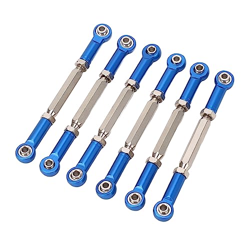 POENVFPO 6 Stück 88 Mm Verstellbare Spannschlossstangengestängeteile aus Aluminiumlegierung, RC-Car-Schubstangen RC-Car-Upgrade-Zubehör für Autos (Blue) von POENVFPO