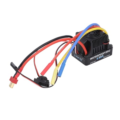 POENVFPO 60A Wasserdichter Bürstenloser RC-Car-Regler, mit Erweiterter Programmierung, Vielseitiger Parameterauswahl, Mehreren Schutzfunktionen, für Wltoys, Hsp, Redcat von POENVFPO