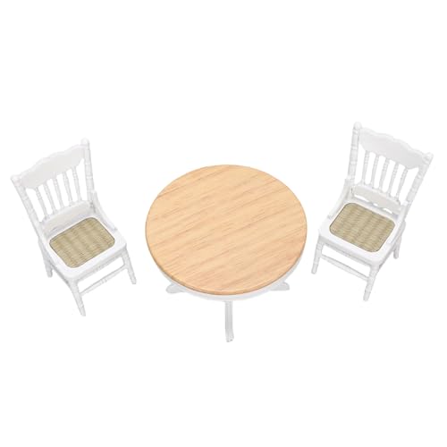 POENVFPO Dollhouse Dining Furniture, 3PCS 1:12 Holz Mini -Runde Esstisch und 2 Stühle Accessoires für Kindersammler Geschenke POENVFPO Dollhouse Dining Furniture, 3PCS 1:12 Holz Mini -Runde Esstisch und 2 Stühle Accessoires für Kindersammler Geschenke von POENVFPO