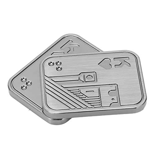 POENVFPO EDC Push Slider, Magnetische Fingerspitzenschieber -Stress -Relief -Spielzeug Zinklegierung Push Card for Home Reisen Silber K. von POENVFPO