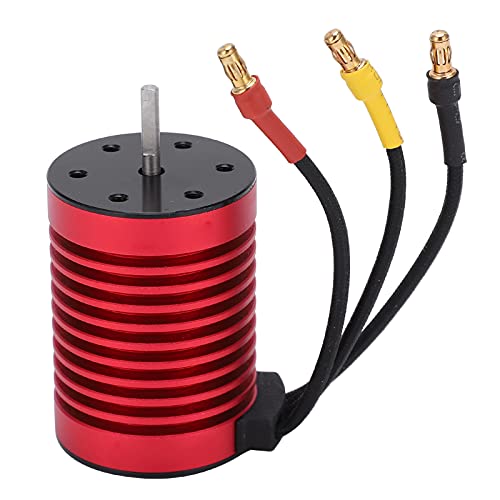 POENVFPO F540 3300KV RC Bürstenloser Motor, 820W Roter Motor aus Aluminiumlegierung, 4-poliger 12-Schlitz-Motor mit Hoher Torsionswelle für 1/10 RC-Auto von POENVFPO