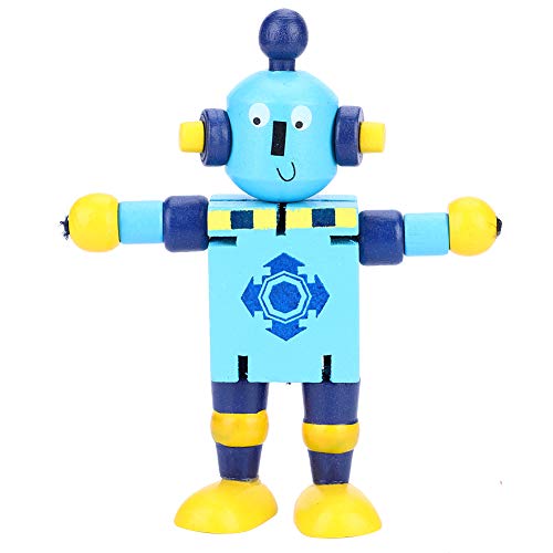 POENVFPO Hölzernes Roboterspielzeug, Flexibles Lernspielzeug für, Fingertraining, Gehirnentwicklung, Fantasie und Kreativität (Blue) von POENVFPO