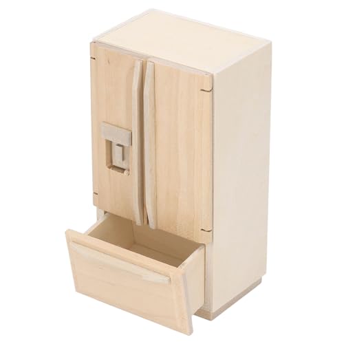 POENVFPO Miniatur-Puppenkühlschrank, 13,8 X 7,4 X 5,4 cm, 1:12, Simulationskühlschrank, Doppeltür-Kühlschrank, Mini-Kühlschrank, Spielzeug für Heimwerker von POENVFPO