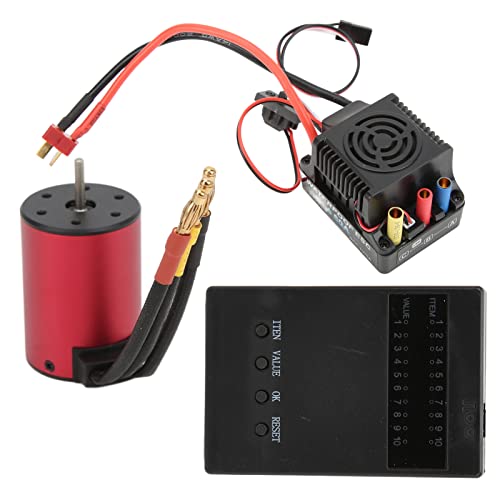 POENVFPO Motor ESC Programmierkartensatz, S3650 5200KV Motor + 60A ESC + Programmierkartensatz für 1/10 RC Car von POENVFPO