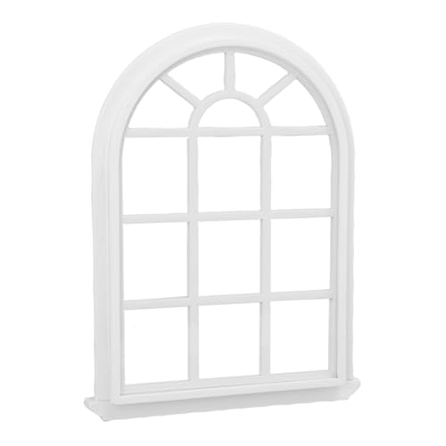 POENVFPO Puppenhausfenster, Weißes Holzpuppenhausbodenfenster, Mini Möbel für 1:12 Skala Doll House POENVFPO Puppenhausfenster, Weißes Holzpuppenhausbodenfenster, Mini Möbel für 1:12 Skala Doll House von POENVFPO