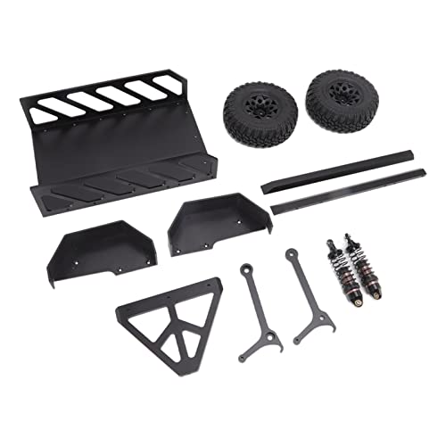 POENVFPO RC-Anhänger, Aluminiumlegierung, Gummisimulation DIY Modifiziertes Trail-Car-Spielzeug für D90 SCX10 1/10 RC-Car, Schwarz von POENVFPO