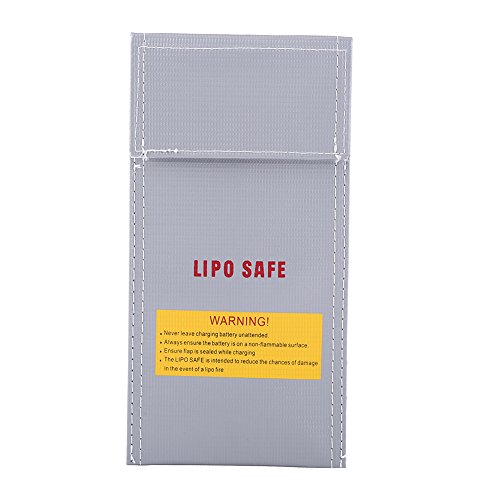 POENVFPO RC-Batterie-Sicherheitstasche, Feuerfeste, Explosionsgeschützte, Tragbare Lipo Guard-Schutztasche mit Schlaufenverschluss für Batterien 100 X 200 Mm von POENVFPO