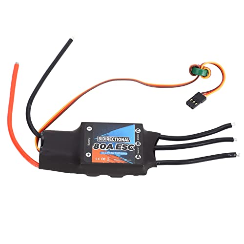 POENVFPO RC Bi Directional 80A Brushless ESC, BEC 1:1 Ausgang 5V 3A Plug and Play Elektrischer Geschwindigkeitsregler für RC Car Boat von POENVFPO