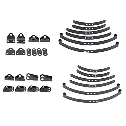 POENVFPO RC-Blattfederaufhängungssystem, Upgrade-Teile für Blattfederaufhängungsstange aus Stahl Vorne und Hinten für 1/14 RC-Traktor von POENVFPO