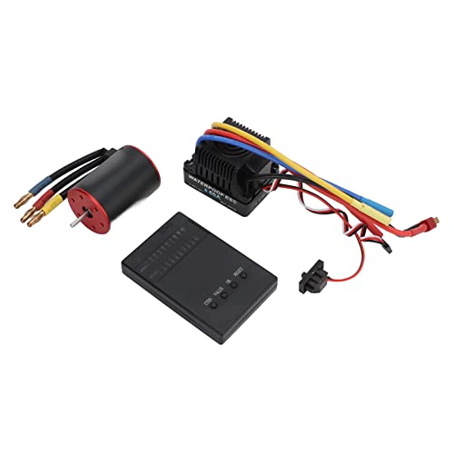 POENVFPO RC-Brushless-Motor-Set, 2300-kV-Brushless-Motor 60A-Regler mit Programmierkarte und 4-mm-Bananensteckerhalterung für 1/10 1/8 RC-Car-LKW von POENVFPO