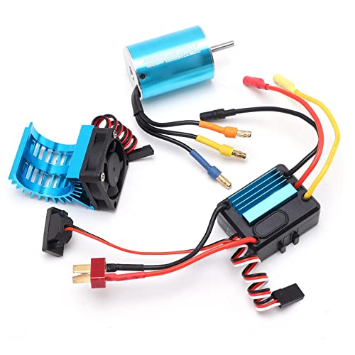 POENVFPO RC-Brushless-Motor-Set, Tragbares 2838 4500KV-Brushless-Motor-Kühlkörper-Combo-Set mit 35A-Regler für 1/14 1/16 1/18 RC-Car von POENVFPO