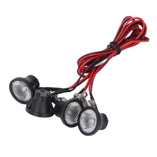 POENVFPO RC-Car-Dachlicht, Hohe Helligkeit, 4 LED-Scheinwerfer, Runde Frontscheinwerfer für 1/10 RC Crawler für Axial für SCX10 90046 (Helles Licht) von POENVFPO