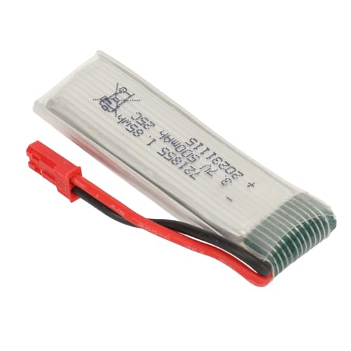 POENVFPO RC Flugzeug-Lithium-Batterie, 500 MAh Flugzeug-Lipo-Batterie 25 C 3,7 V Lipo-Batterie mit Hoher Energiedichte und Rotem JST-Stecker für U818A H37 von POENVFPO