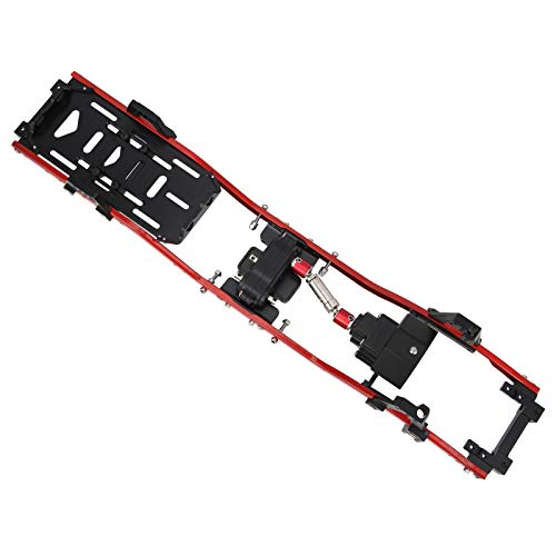 POENVFPO RC-Metallrahmen, 313 Mm Radstand, RC-Auto, CNC-Metallrahmen, Aluminiumlegierung, kein Schneiden, Frontlader-Getriebezubehör für SCX10 90046 90046 (Rot) von POENVFPO