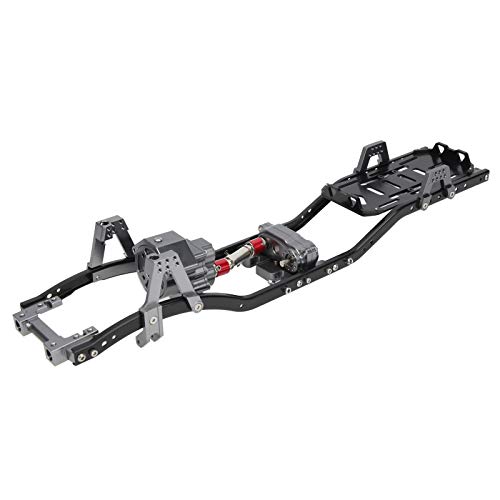 POENVFPO RC-Metallrahmen, 313 Mm Radstand, RC-Auto, CNC-Metallrahmen, Aluminiumlegierung, kein Schneiden, Frontlader-Getriebezubehör für SCX10 90046 90046 (Titan) von POENVFPO