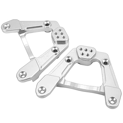 POENVFPO RC-Stoßdämpferhalterung Hinten, Aluminiumlegierung-Stoßdämpferhalterung Hinten, Verstellbare RC-Stoßdämpferhalterung Hinten für SCX6 1/6 RC-Auto (Silver) von POENVFPO