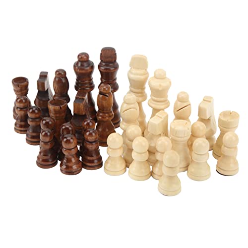 POENVFPO Schachstücke, 32pcs Internationale Holzschachstücke Dual Farbschachfiguren mit Weichem Filzboden Kinder Unterhaltungsspielzeuge von POENVFPO