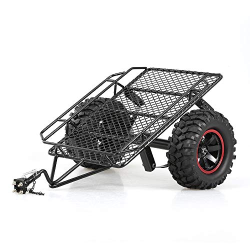 RC-Anhängerauto, Metall-Modellautoanhänger mit Gummireifen, Neuartiges Aussehen für 1/10 Traxxas HSP Redcat Tamiya von POENVFPO