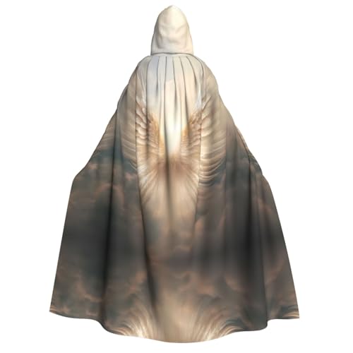 POEZJZW Angel's Feather Erwachsene Kapuzenumhang Umhang Damen Herren Halloween Kostüm Maskerade Cosplay Kostüm Weihnachten Party Robe von POEZJZW