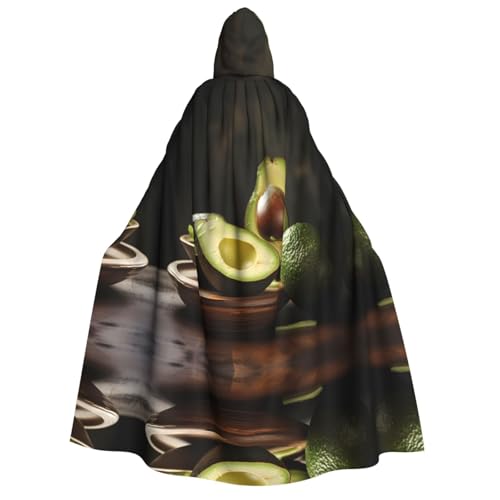 POEZJZW Avocado Umhang mit Kapuze für Erwachsene, für Damen und Herren, Halloween-Kostüm, Maskerade, Cosplay, Kostüm, Weihnachten, Party, Robe von POEZJZW