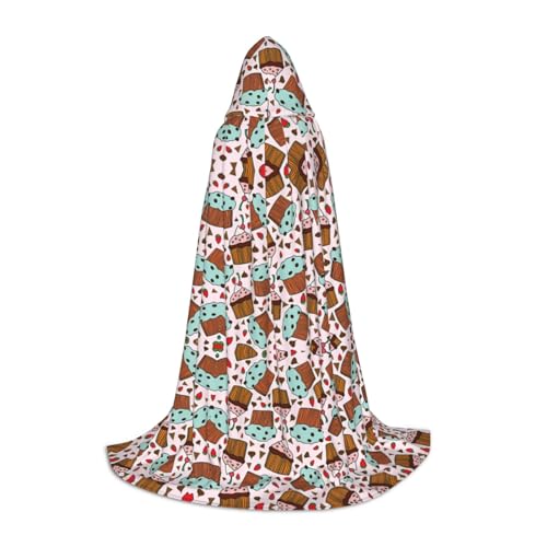 POEZJZW Cupcake- und Muffin-Muster, Teenager, Kapuzenumhang, für Damen und Herren, Halloween-Kostüm, Maskerade, Cosplay, Kostüm, Weihnachten, Party, Robe, Größe M POEZJZW Cupcake- und Muffin-Muster, Teenager, Kapuzenumhang, für Damen und Herren, Halloween-Kostüm, Maskerade, Cosplay, Kostüm, Weihnachten, Party, Robe, Größe M von POEZJZW