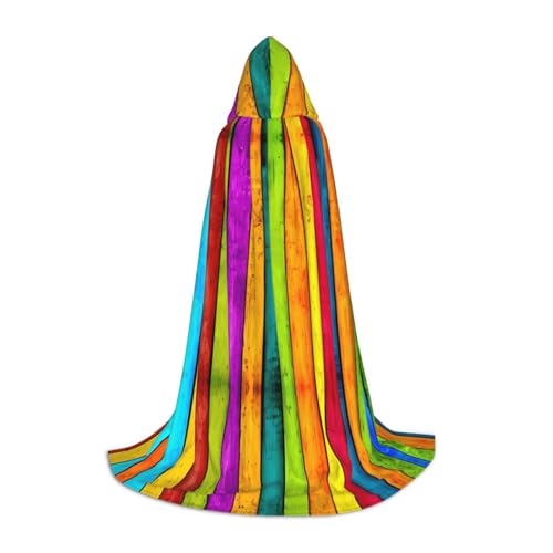 POEZJZW Farbiges Holzbrett-Muster, Kapuzenumhang, für Damen und Herren, Halloween-Kostüm, Maskerade, Cosplay, Kostüm, Weihnachten, Party, Robe, Größe S POEZJZW Farbiges Holzbrett-Muster, Kapuzenumhang, für Damen und Herren, Halloween-Kostüm, Maskerade, Cosplay, Kostüm, Weihnachten, Party, Robe, Größe S von POEZJZW